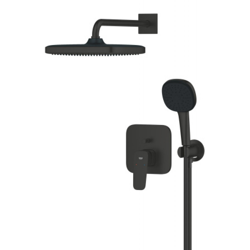 Душевая система скрытого монтажа Grohe Cubeo с Tempesta 250 черный матовый 1053362430
