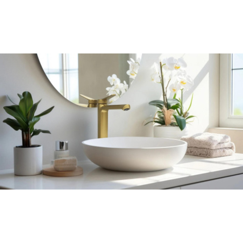 Смеситель для раковины Valvex Molett 26 см Brushed gold 2457228