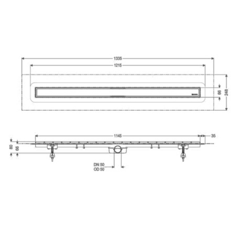 Душевой канал Kessel Linearis Compact 1150 мм с гидрозатвором 4560067M