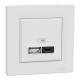 Usb розетка Schneider Asfora тип а+с 3А 45Вт полный комплект белый EPH2700421