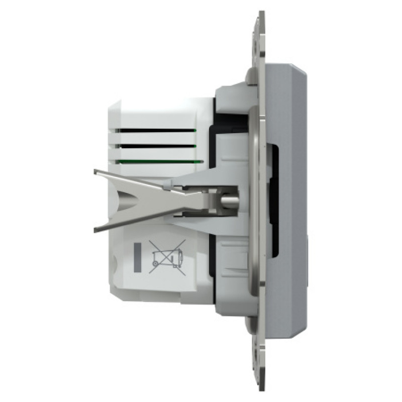 Usb розетка Schneider Asfora тип a+c 21Вт механизм с суппортом сталь EPH2700562