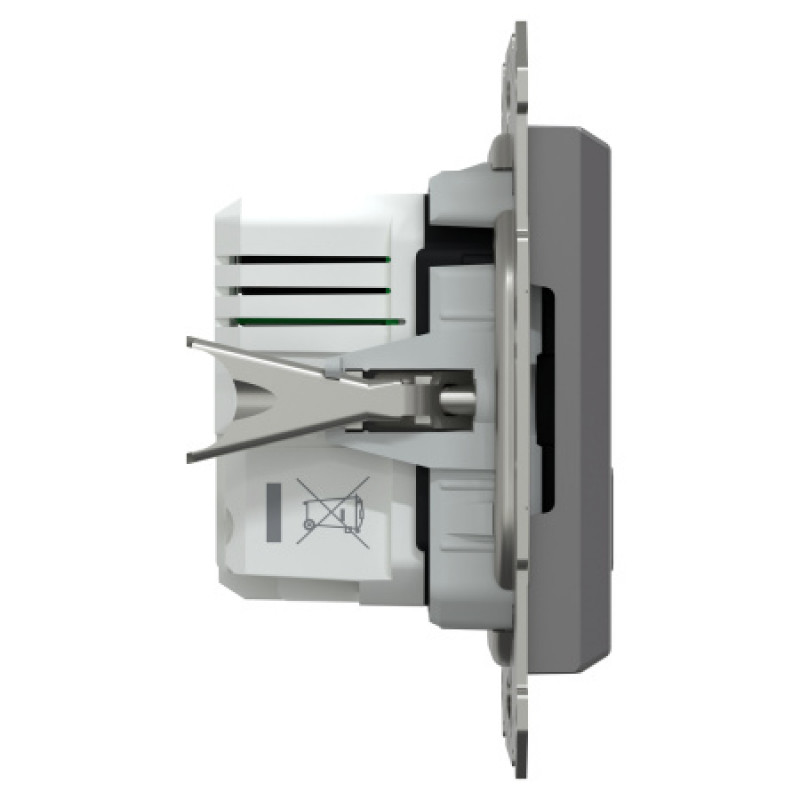 Usb розетка Schneider Asfora тип a+c 21Вт механизм с суппортом антрацит EPH2700571