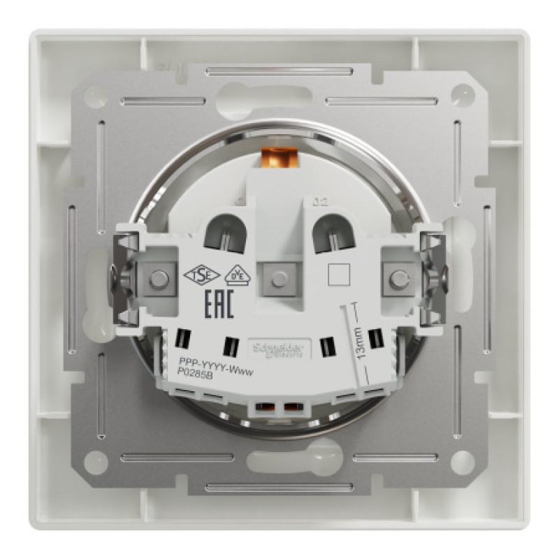 Розетка Schneider Asfora с заземлением белая EPH2900121