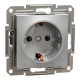 Розетка Schneider Asfora с заземлением алюминий EPH2900161