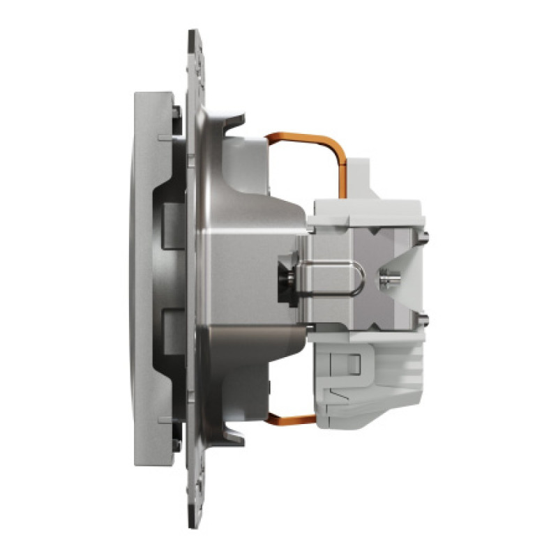 Розетка Schneider Asfora с заземлением алюминий EPH2900161