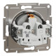 Розетка Schneider Asfora с заземлением алюминий EPH2900161