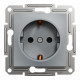 Розетка Schneider Asfora с заземлением сталь EPH2900162