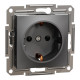 Розетка Schneider Asfora с заземлением антрацит EPH2900171