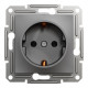 Розетка Schneider Asfora с заземлением антрацит EPH2900171