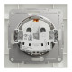 Розетка Schneider Asfora с заземлением и защитными шторками белый EPH2900221