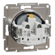 Розетка Schneider Asfora с заземлением и защитными шторками сталь EPH2900262