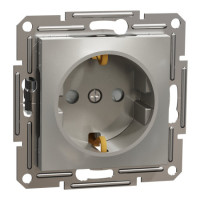Розетка Schneider Asfora с заземлением и защитными шторками бронза EPH2900269