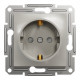 Розетка Schneider Asfora с заземлением и защитными шторками бронза EPH2900269