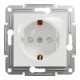Розетка Schneider Asfora с заземлением и шторками без рамки белая EPH2970221