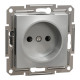 Розетка Schneider Asfora без заземления алюминий EPH3000161