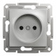 Розетка Schneider Asfora без заземления алюминий EPH3000161