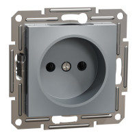Розетка Schneider Asfora без заземления сталь EPH3000162