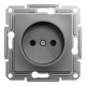 Розетка Schneider Asfora без заземления антрацит EPH3000171