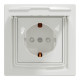 Розетка Schneider Asfora IP44 с заземлением, крышкой и шторками белая EPH3100321
