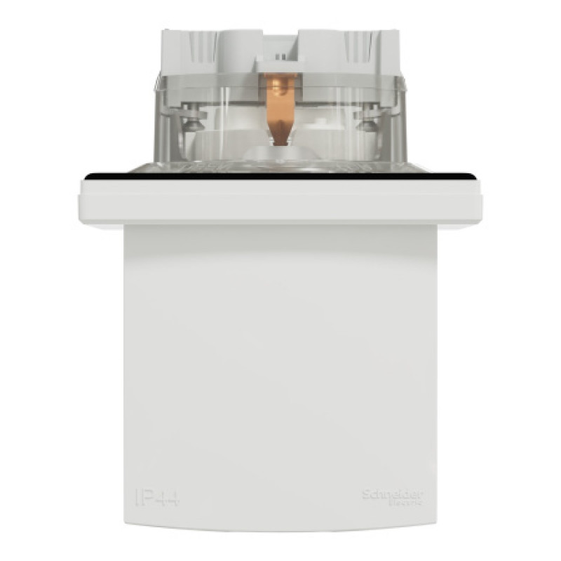 Розетка Schneider Asfora IP44 с заземлением, крышкой и шторками белая EPH3100321