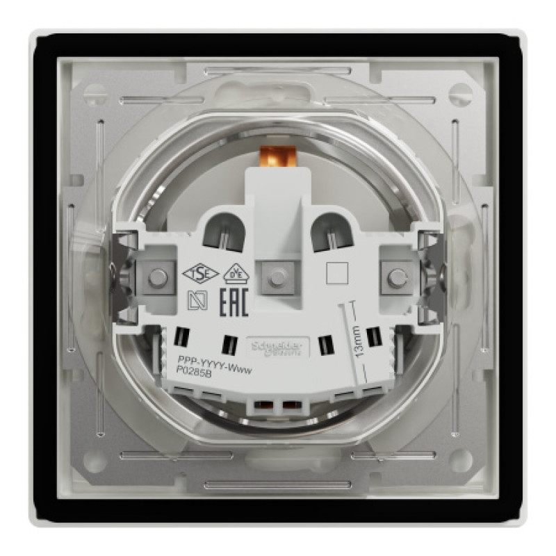 Розетка Schneider Asfora IP44 с заземлением, крышкой и шторками белая EPH3100321