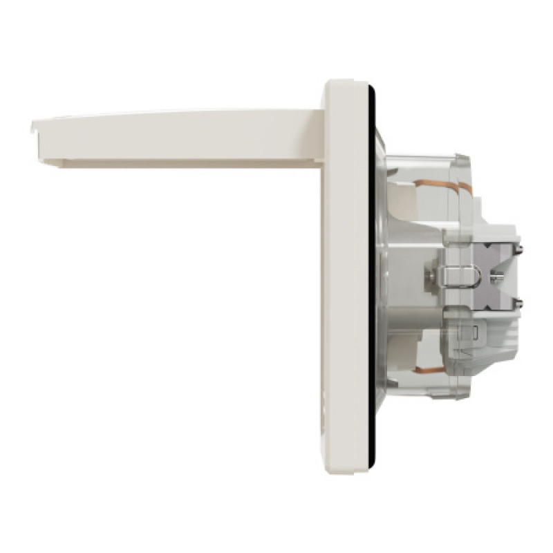 Розетка Schneider Asfora IP44 с заземлением, крышкой и шторками кремовая EPH3100323