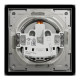 Розетка Schneider Asfora IP44 с заземлением, крышкой и шторками алюминий EPH3100361