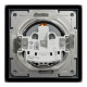 Розетка Schneider Asfora IP44 с заземлением, крышкой и шторками сталь EPH3100362