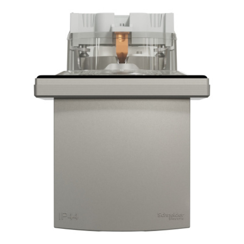 Розетка Schneider Asfora IP44 с заземлением, крышкой и шторками бронза EPH3100369