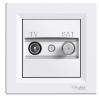 Розетка TV/sat Schneider Asfora 4db проходная белая EPH3400221