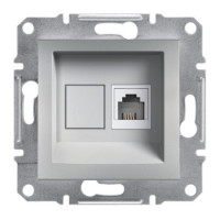 Розетка телефонная Schneider Asfora RJ11 4 контакта алюминий EPH4100161