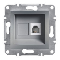 Розетка телефонная Schneider Asfora RJ11 4 контакта сталь EPH4100162