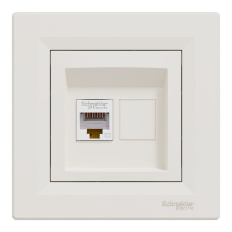 Розетка компьютерная Schneider Asfora RJ45 UTP кат5е кремовая EPH4300123