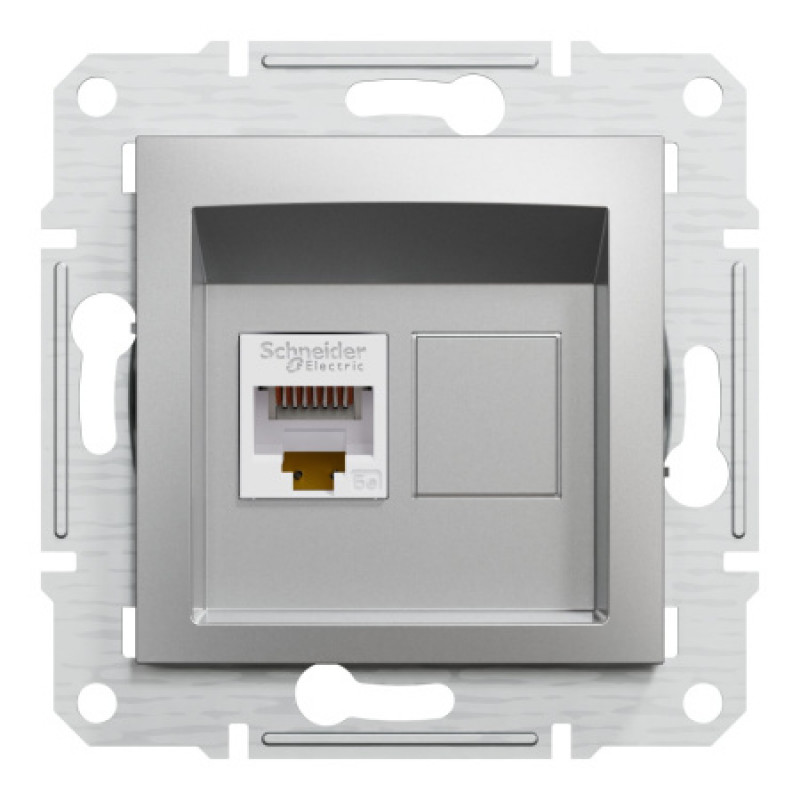 Розетка компьютерная Schneider Asfora RJ45 UTP кат5е алюминий EPH4300161
