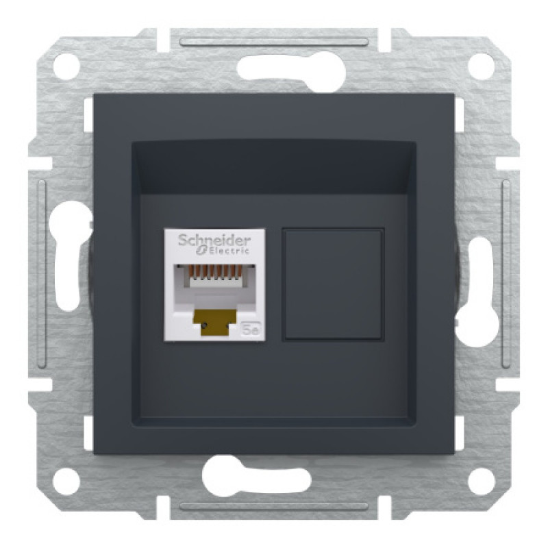Розетка компьютерная Schneider Asfora RJ45 UTP кат5е антрацит EPH4300171