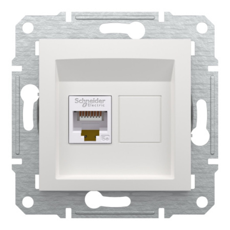 Розетка компьютерная Schneider Asfora RJ45 UTP кат5е без рамки белая EPH4370121