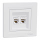 Розетка компьютерная Schneider Asfora двойная RJ45 UTP кат5е белая EPH4400121