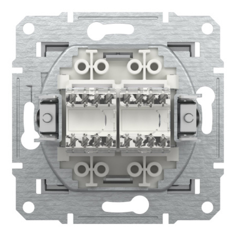 Розетка компьютерная Schneider Asfora двойная RJ45 UTP кат5е алюминий EPH4400161