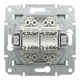 Розетка компьютерная Schneider Asfora двойная RJ45 UTP кат5е алюминий EPH4400161
