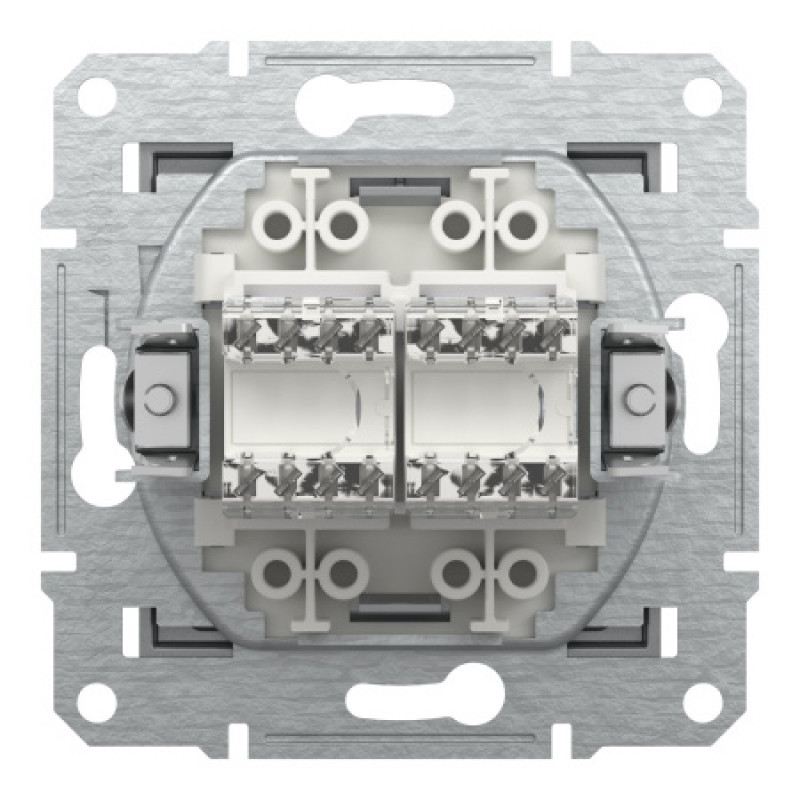Розетка компьютерная Schneider Asfora двойная RJ45 UTP кат5е сталь EPH4400162