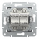 Розетка компьютерная Schneider Asfora двойная RJ45 UTP кат5е сталь EPH4400162