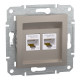 Розетка компьютерная Schneider Asfora двойная RJ45 UTP кат5е бронза EPH4400169