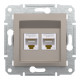 Розетка компьютерная Schneider Asfora двойная RJ45 UTP кат5е бронза EPH4400169