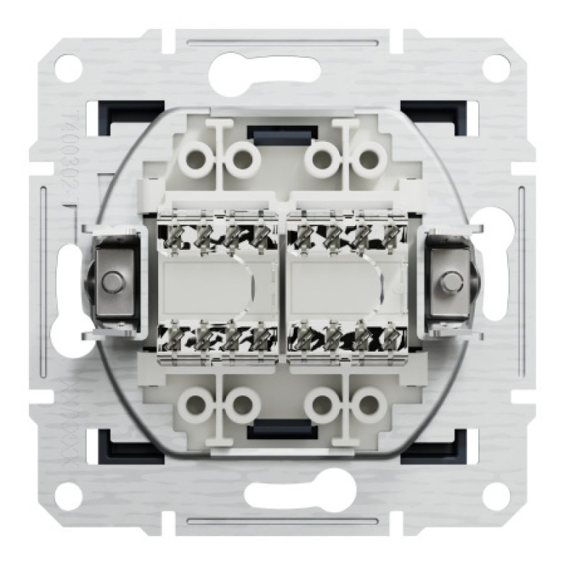 Розетка компьютерная Schneider Asfora двойная RJ45 UTP кат5е антрацит EPH4400171