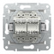 Розетка компьютерная Schneider Asfora двойная RJ45 UTP кат5е без рамки белая EPH4470121