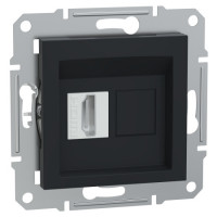 Разъем HDMI Schneider Asfora механизм с суппортом без рамки антрацит EPH4500171