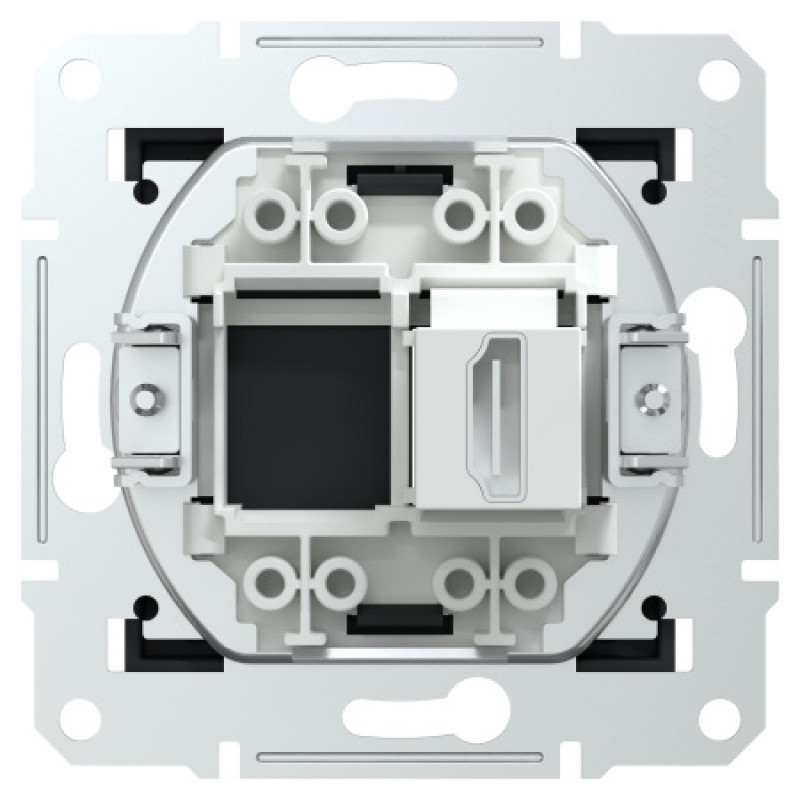 Разъем HDMI Schneider Asfora механизм с суппортом без рамки антрацит EPH4500171
