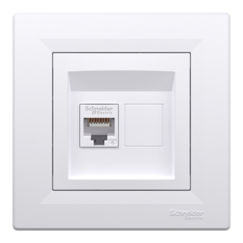 Розетка компьютерная Schneider Asfora RJ45 UTP кат6 белая EPH4700121