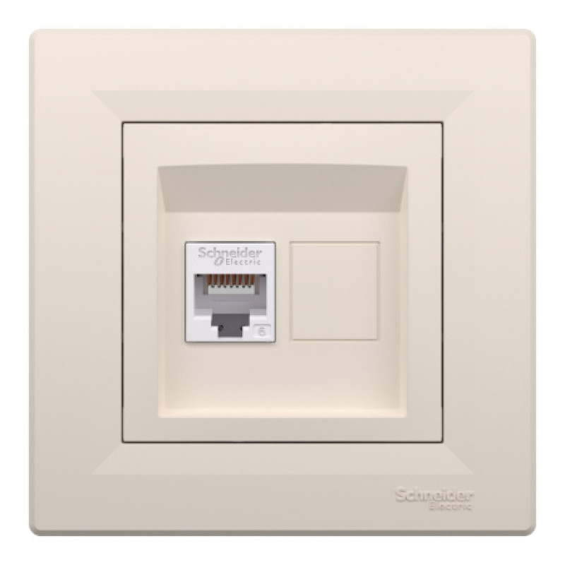 Розетка компьютерная Schneider Asfora RJ45 UTP кат6 кремовая EPH4700123