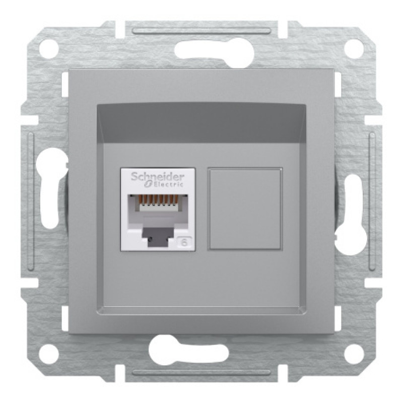 Розетка компьютерная Schneider Asfora RJ45 UTP кат6 алюм EPH4700161